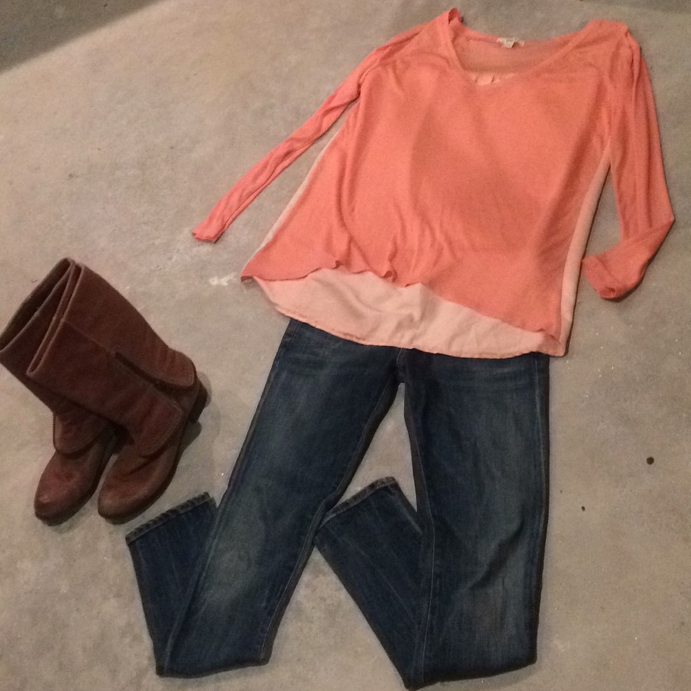 Very J Peach Blouse View 2